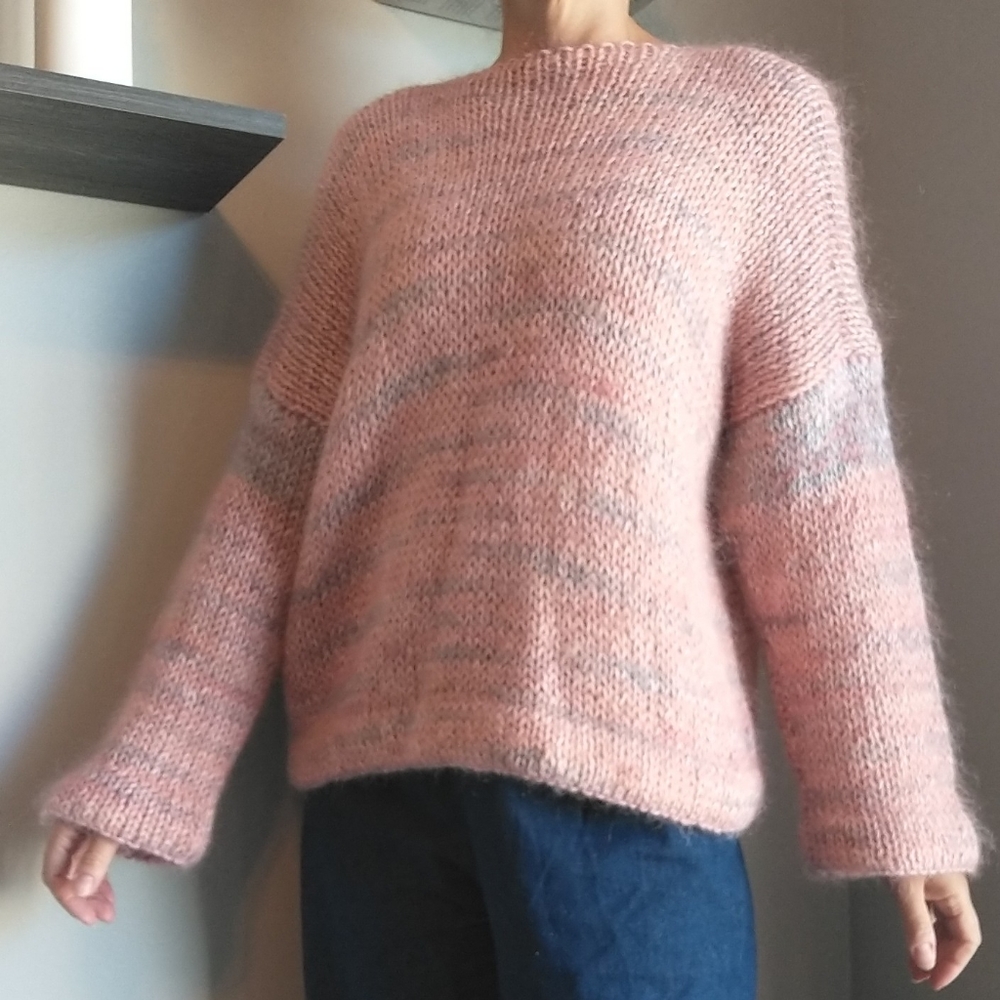 1980's vintage HANDKNIT SWEATER mohair M L